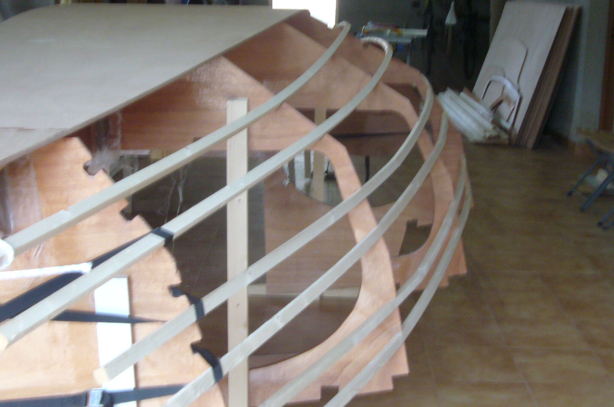 Straight grain and knot free timber for hull reinforcement